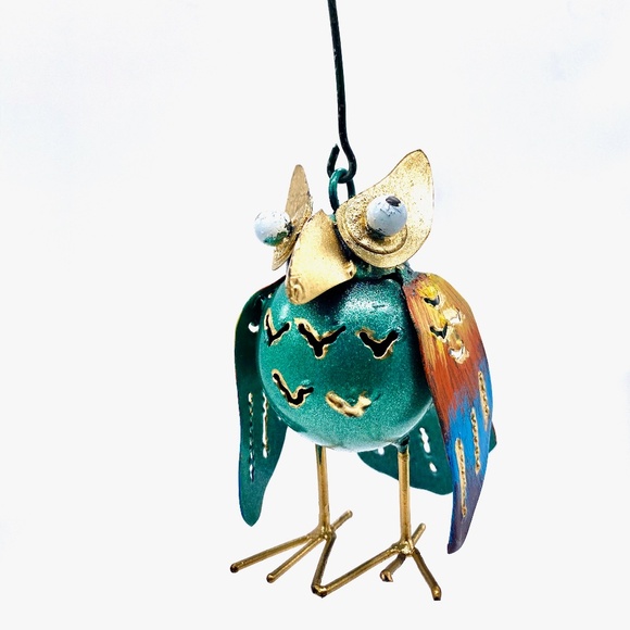 Hand Forged and Painted Metal Owl Ornament - Picture 1 of 1